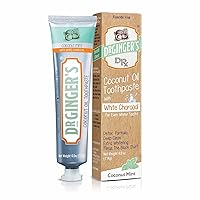 Coconut Oil Toothpaste with White Activated Charcoal, All-Natural Whitening Power, Enamel-Safe, Reduces Plaque & Gum Sensitivity, Fluoride-Free, Coconut Mint Flavor, 4oz, 1ct