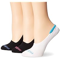 Fruit of the Loom Women's Standard 3 Pack Breathable Liner, Black/White, Shoe Size 4-10/Sock Size 9-11