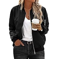 IN'VOLAND Womens Jacket Plus Size Bomber Jackets Lightweight with Pockets Zip Up Quilted Casual Coat Outwear