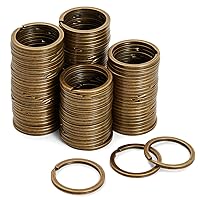 Bright Creations 100 Count Brass Key Chain Rings Heavy Duty for Crafts, Home, Car Keys, DIY Projects (1.2 in)