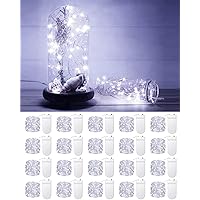 20 Pack Fairy Lights Battery Operated 3.3ft 20 LED Mini String Lights Twinkle Lights Copper Wire Firefly Starry Lights for Mason Jars Wedding Party Christmas Centerpiece Table Decorations, Cool White