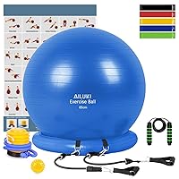 Yoga Ball, 65cm Exercise Ball Fitness Balls Stability Ball Anti-Slip & Anti- Burst for Yoga,Pilates, Birthing, Balance & Fitness with Workout Guide & Quick Pump