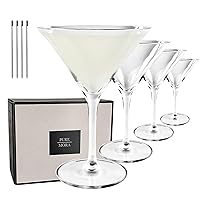 Martini Glasses, Set of 4-7oz - Handblown Premium Crystal Glass for Cockails, Martinis, Home Bar, Cosmos, Gimlet, Parties, Etc - Modern Classic Cocktail Glassware, Gift for Him/Her