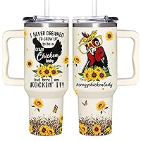 Chicken Gifts For Women - Mothers Day Gifts For Chicken Lovers - Birthday Gifts For Chicken Owners - Christmas Gifts For Chicken Lady - Chicken Lovers Gift Ideas - Chicken 40Oz Tumbler With Handle