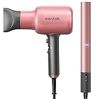 Wavytalk Hair Dryer and Hair Straightener Set, All in 1 Hairdressing Suit for Curling Iron, Flat Iron, Salon Negative Ionic Drying, 1875W