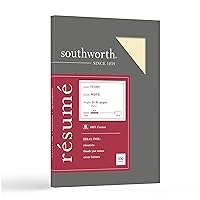 Southworth R14ICF 100% Cotton Resume Paper Ivory 24 lbs. 8-1/2 x 11 Wove 100/Box