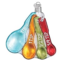 Old World Christmas Chef's Collection Glass Blown Ornaments for Christmas Tree Measuring Spoons, Model:32346 4.17 x 4.17 x 4.02 inches