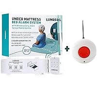 Lunderg Under Mattress Bed Alarm System with Call Button, Wireless Bed Sensor Pad (10