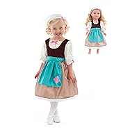 Little Adventures Cinderella Day Dress Up Costume (X-Large Age 7-9) with Matching Doll Dress - Machine Washable Child Pretend Play and Party Dress with No Glitter