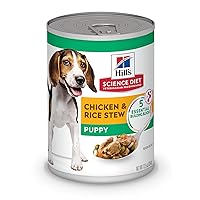 Hill's Science Diet Puppy, Puppy Premium Nutrition, Wet Dog Food, Chicken & Rice Stew, 12.5 oz Can, Case of 12