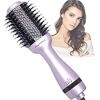 Hair Dryer Brush,Hot Air Brush, Blow Dryer bruch,One Step Hair Dryer and Volumizer with Salon Negative Ionic for Straightening, Professional Brush Hair Dryers for Men and Women (Purple