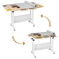 Tektalk 2000 Piece Foldable Puzzle Board with Height Adjustment, Jigsaw Puzzle Table with 2 Felt Cover & 8 Sorting Trays/Drawers, Puzzle Easel with Legs, Enclosed with 4 Roller Wheels