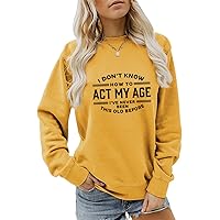 Women's Long Sleeve Sweatshirt Crewneck Graphic Oversized Shirt Funny Pullovers Top