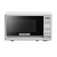 BLACK+DECKER Compact Countertop Microwave Oven 0.7 Cu. Ft. 700-Watts with LED Lighting, Child Lock, White