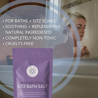 Sitz Bath Salt – Postpartum Care and Hemorrhoid Treatment – Natural Soak for Self Care and Hemmoroid Treatment - Post Partum Essentials, 10 Oz, by Pure Body Naturals
