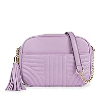 EVVE Quilted Crossbody Bags for Women - Stylish Camera Bag with Tassel - Lightweight Medium Size Shoulder Purse