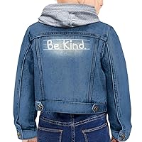Kind Toddler Hooded Denim Jacket - Encouraging Gift - Positive Mind Apparel