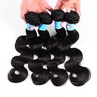 Women's Virgin Peruvian Remy Human Hair Weave 4 bundles/lot Mixed Lengths 18 20 22 24 Inch #1B Black Body Wave Hair Promotions