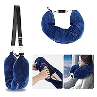 Travel Pillow You Stuff with Clothes As Carry-On Luggage Fits Up to 5 Days of Travel Essentials Transformable Luggage Pillowcase Soft Plush Velvet Stuff-able Multifunctional U-Shaped Pillow