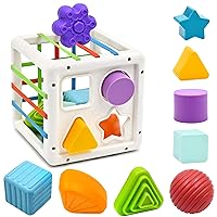 AiTuiTui Baby Montessori Toys for 1 Year Old Boy Girl Gifts, Shape Sorter Sensory Bin 6 12 18 Months Toys, Toddler Travel Fine Motor Skill Activity Learning Toys for Baby 1st Birthday
