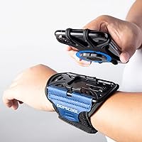 Loksengtech Wristband Phone Holder 360° Rotatable Forearm Armband Detachable Sports Wristband for 4''-6.5'' Phones, Great for Running, Cycling, Jogging, Exercise, for Smartphone Up to 6.5Inchs(Blue)