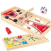 3 in 1 Board Game, Sling Puck Game, Chess Checkers Game Set, Fast Hockey Table Game,Rich Man Billiards,Fast Sling ice Hockey Game,The for Children