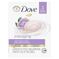 Dove Beauty Bar Gentle Skin Cleanser Moisturizing for Gentle Soft Skin Care Indulging Sweet Cream More Moisturizing Than Bar Soap, 3.75 Ounce (Pack of 2)