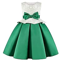 Child Girls Sleeveless Pageant Dress Birthday Party Kids Floral Prints Bowknot Costume Gown Dress Size 8