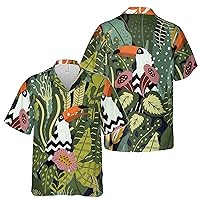 -Funny Aloha Cute Bird Tropical Forest Hawaiian Shirt S-5XL for Men and Women