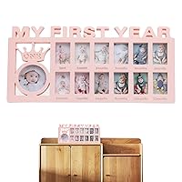 Wall Tabletop FramesMy First Year Picture Frame 12 Month New Baby Photo Frame Baby 12 Picture Collage Frame Milestone