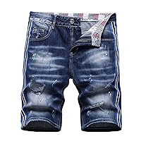 Summer Men's Ripped Short Jeans,Bermuda Cotton,Denim Shorts Clothing