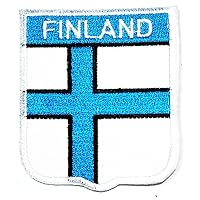 Nipitshop Patches Finland Flag National Emblem Iron On Sew On Patch for Clothes Backpacks T-Shirt Jeans Skirt Vests Scarf Hat Bag Embroidered