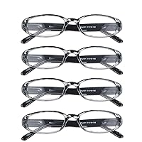 VisionGlobal 4 Pairs/5 Pairs Reading Glasses with Spring Hinge, Blue Light Blocking Glasses for Women/Men