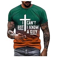 I Can't but I Know a Guy Jesus T-Shirt for Men Summer Casual Christian Religious T-Shirts