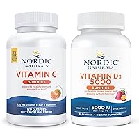 Nordic Naturals Immune Resilience Vitamin Bundle - Vitamin C Gummies 120 Count, Vitamin D 5000 Gummies 30 Count
