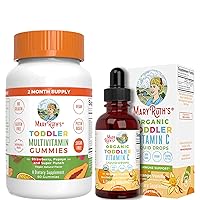 Toddler Multivitamin Gummies & USDA Organic Vitamin C Liquid Drops for Toddler Bundle by MaryRuth's | Vitamin C, D3, Zinc | Immune Support & Overall Health | Vegan | Non-GMO | Gluten Free