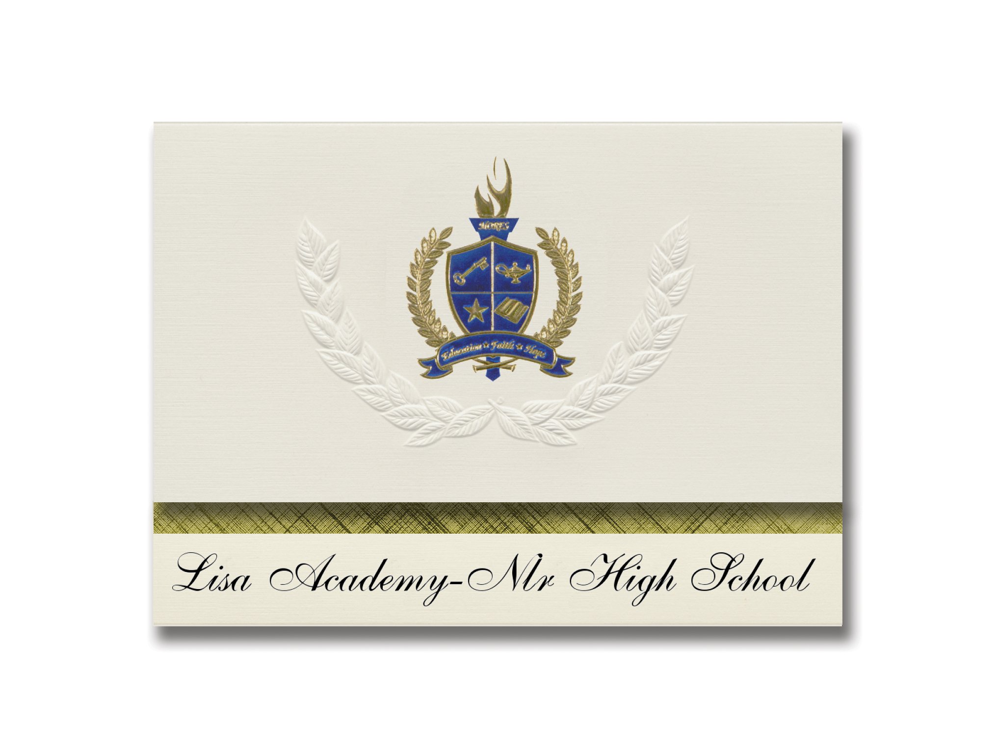Signature Announcements Lisa Academy-Nlr High School (Sherwood, AR) Graduation Announcements, Presidential style, Basic package of 25 with Gold & B...