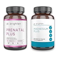 Dr. Brighten Prenatal Plus and Magnesium Plus Dietary Supplements Bundle - Non-GMO, Vegan for Pregnant or Nursing Mothers