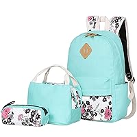 Bluboon Teens Backpack Set Canvas Girls School Bags, Bookbags 3 in 1