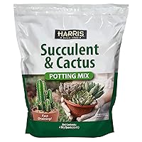 Harris Premium Succulent and Cactus Potting Soil Mix, Fast Draining with Added Nutrients, 4 Quarts