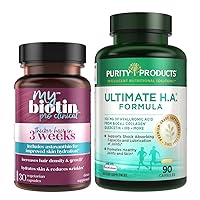 Bundle - MyBiotin ProClinical + Ultimate H.A MyBiotin ProClinical (Biotin, MB40X Matrix, Astaxanthin) - Ultimate H.A. (BioCell Collagen, Quercetin, Hyaluronic Acid +More)