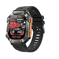 kuoleopa Smart Watches for Men, Tactical Military Watch, Rugged Fitness Watch for Android and iOS Phones with Heart Rate Sleep Monitor, Blood Oxygen, IP67 Waterproof