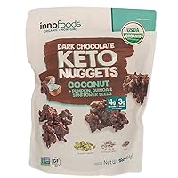 Innofoods Dark Chocolate Keto Nuggets- Coconut Seeds Pumpkin Seeds, Quinoa, & Sunflower Seeds, 0.1 ounces