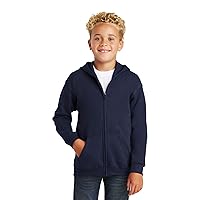 INK STITCH Youth Boys and Girls Heavy Blend Cotton Hoodie Zip Up - Navy M