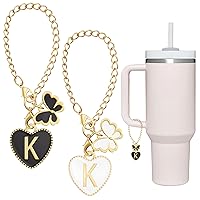 Butterfly Letter Charms for Stanley Cup Accessories, 2PCS Name ID Letter Handle Charms for Stanley Tumbler, Initial Identification Charms for Stanley Cup(Letter K)