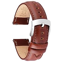 Leather Watch Bands Quick Release, Elegant Top Grain Leather Watch Straps for Men & Women, Choice of Color & Width - 18mm, 19mm, 20mm, 21mm or 22mm Wristbands Bracelet for Watch & Smartwatch