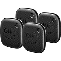 eufy Security by Anker SmartTrack Link (Black, 4-Pack), Android not Supported, Works with Apple Find My (iOS only), Key Finder, Bluetooth Tracker for Earbuds and Luggage, Phone Finder, Water Resistant
