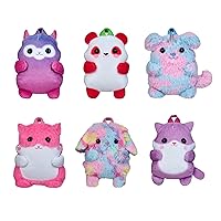 REAL LITTLES - Comes with Only 1 Backpack - Plushie Pet Backpacks. Soft, Fluffy, Animal Micro Backpack with 4 Real Working Micro Stationery Surprises Inside! - Styles May Vary