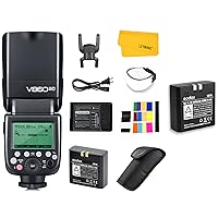 Godox V860II-C V860IIC Camera Flash Speedlite for Canon,2.4G TTL Flash Speedlight GN60 1/8000s HSS, 650 Full Power Flashes with Godox VB18 Replacement Rechargable Li-ion Battery for Canon EOS Cameras