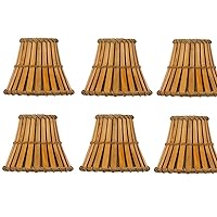 Set of Six Bamboo Style 5 Inch Mini Clip On Chandelier Lampshades